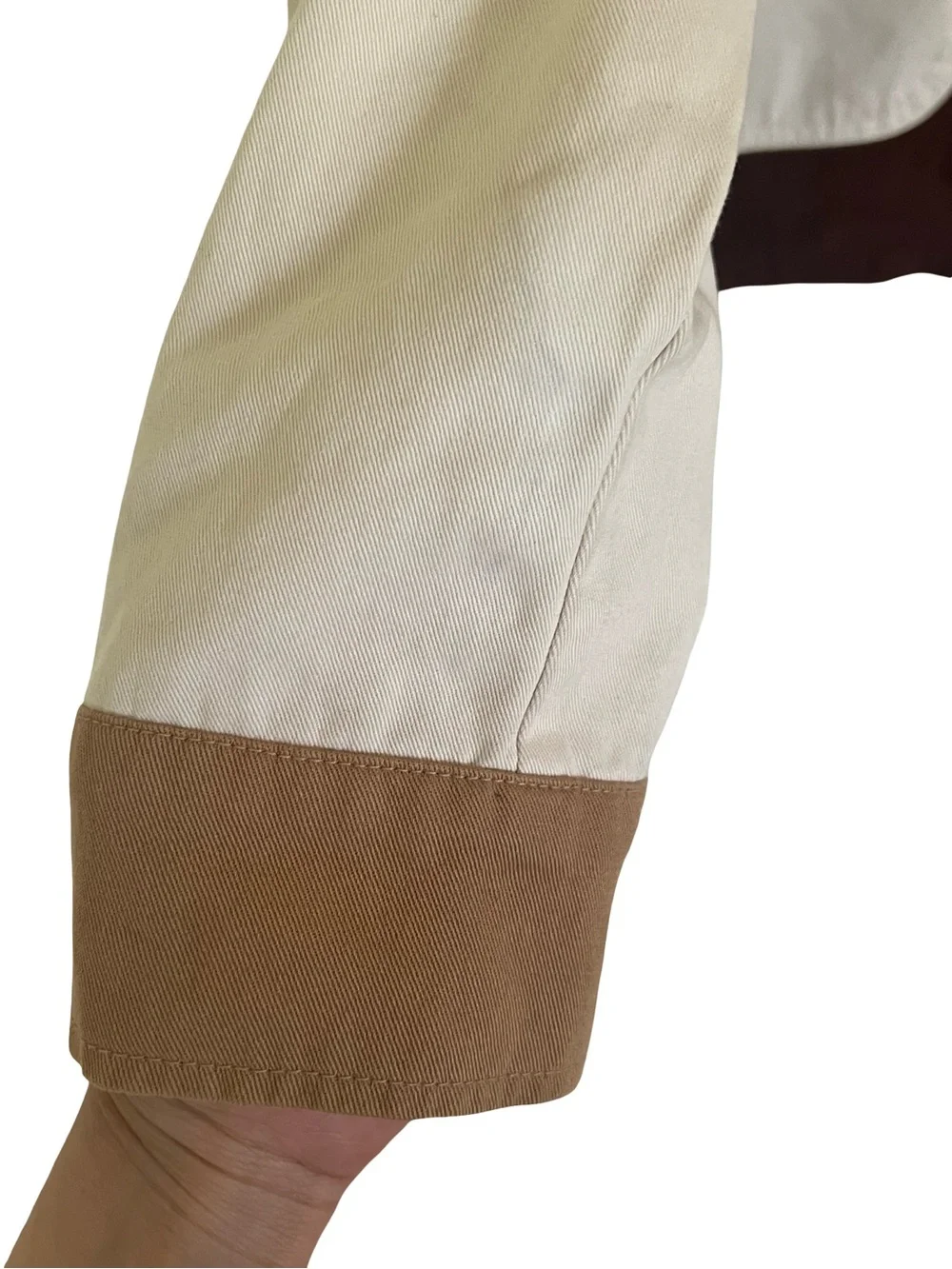 Big Bud Press Colorblock Brown Tan Zip Up Jacket Medium
